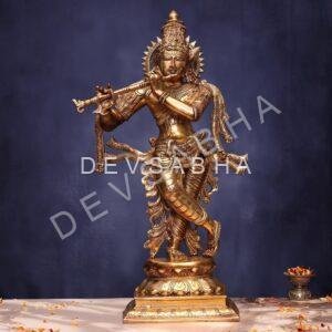 Brass Krishna Idol 25 Inches Height