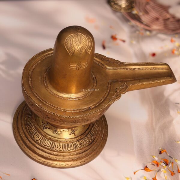 13 Inch Brass Shiva Linga Idol