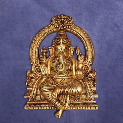 Brass Wall Hanging Ganesh Idol 11.5 Inches