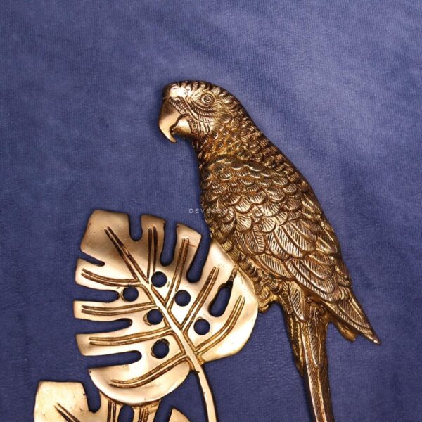 Brass Wall Hanging Parrot Pair Idol 13.5 Inch Home Decor