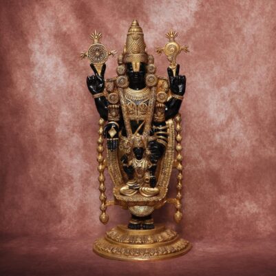Brass Black Tirupati Balaji Weds Padmavati Idol 34.5 Inches