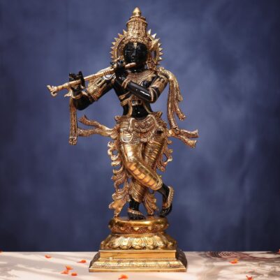Brass black Krishna Idol 25 Inches