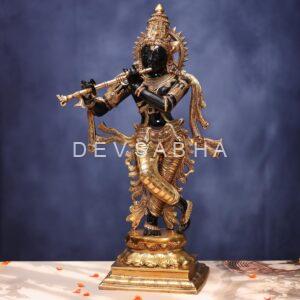 Brass black Krishna Idol 25 Inches