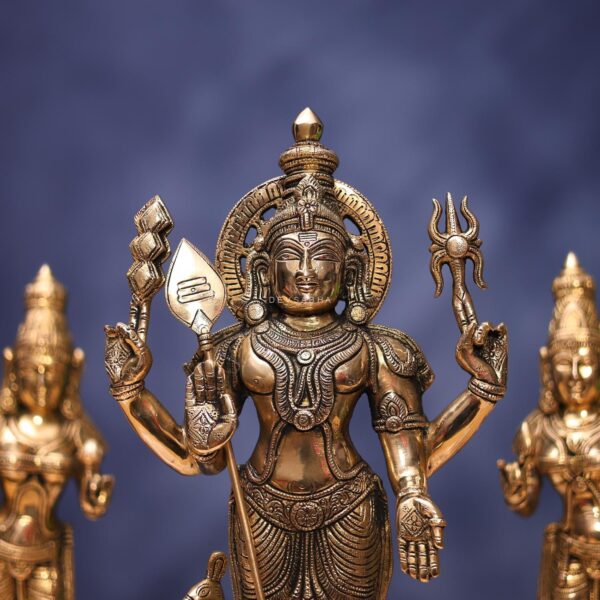 Brass Murugan with Devasena Valli Idol 19 Inches Height