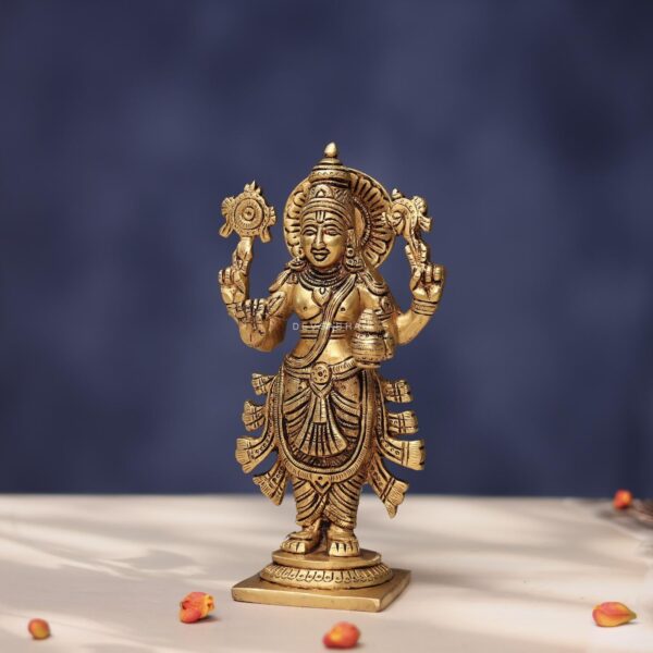 Brass Lord Dhanvantri Idol for Home Decor Height 7.5 Inch