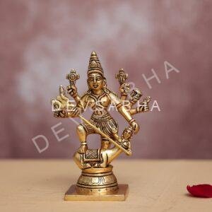 Brass mahishasura mardini idol height 7 inches