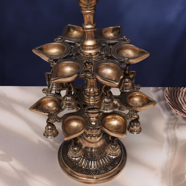 Antique Brass peacock lamp pair height 18 INCHES