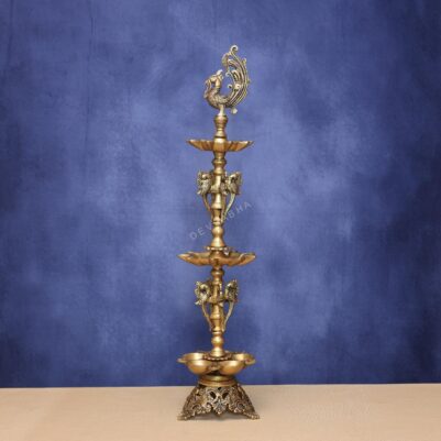 Brass Tall peacock lamp height  33 inches