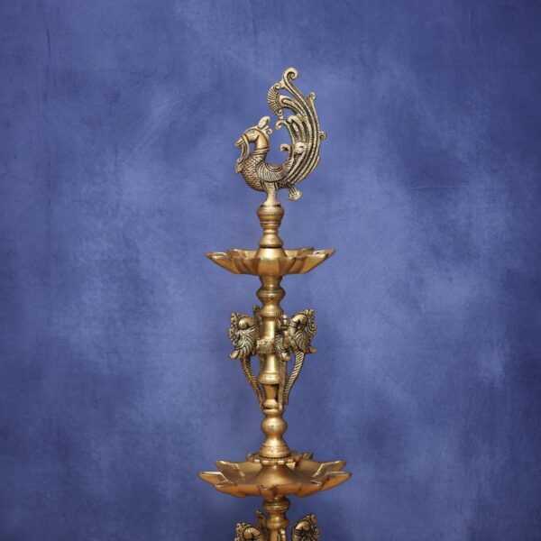 Brass Tall peacock lamp height  33 inches