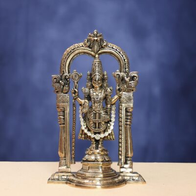 Antique brass Tirupati Balaji idol 14 inch antique finish Devsabha