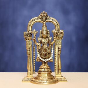 Brass Tirupati Balaji Idol with frame height 14 inches