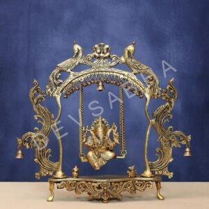Brass Ganesh idol with jhula 20 inches