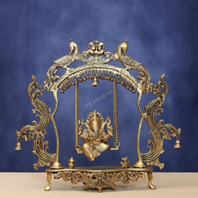Brass Ganesh idol with jhula 20 inches