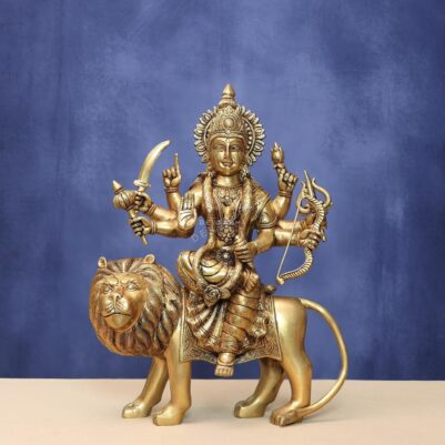 brass durga idol height 18.5 inches