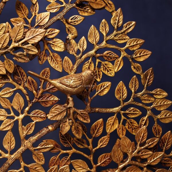 40″ Large Brass Tree of Life with Perched Birds with Stand