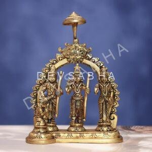 Antique Brass Ram darbar idol  9.5 inches