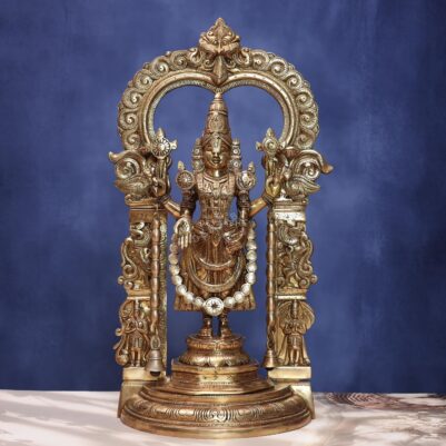 Antique brass Tirupati Balaji idol 22 inch pure brass Devsabha
