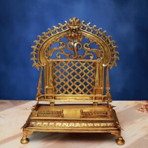 Brass Singhasan 13.5 Inch Elegant and Traditional Decorative Seat Statue