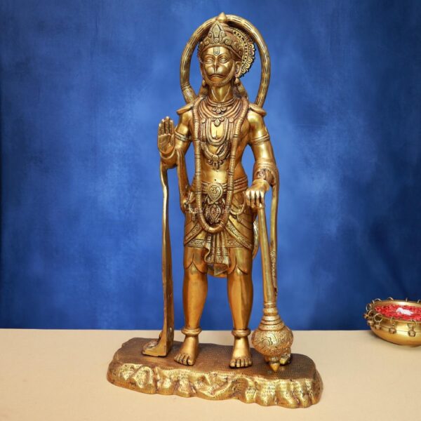 Brass Hanuman Idol 25.5 Inch Powerful and Beautiful Decorative Statue