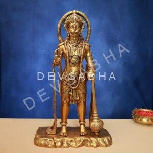 Brass Hanuman Idol 25.5 Inch Powerful and Beautiful Decorative Statue
