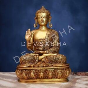 Brass Buddha Idol 18 Inch Peaceful and Beautiful Decorative Statue