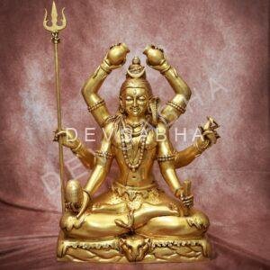 Brass Mahamrutunjay Idol 31 Inch Powerful and Beautiful Decorative Statue