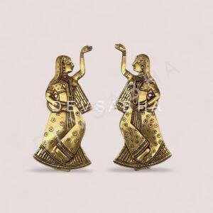 Wall hanging dancing lady pair Height 8.8 Inches