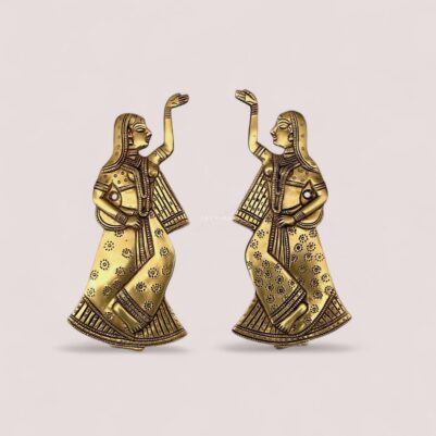 Wall hanging dancing lady pair Height 8.8 Inches
