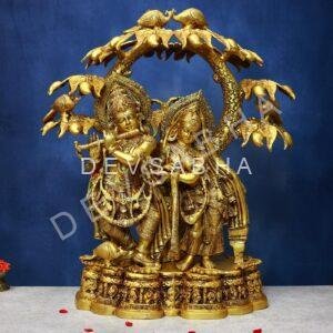 Brass Radha Krishna Idol 29 Inch Divine and Beautiful Decorative Statue