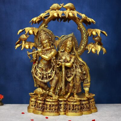 Brass Radha Krishna Idol 29 Inch Divine and Beautiful Decorative Statue