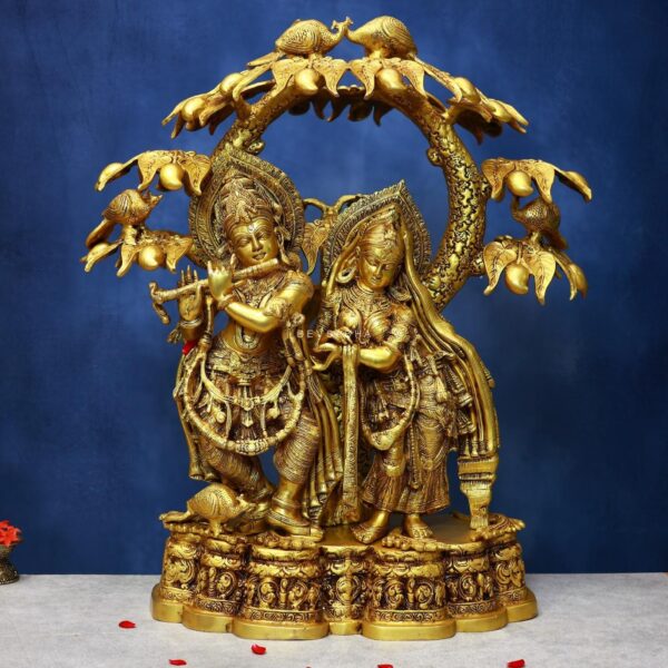 Brass Radha Krishna Idol 29 Inch Divine and Beautiful Decorative Statue