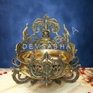Antique Brass Urli with Ganesh 16 Inch Divine and Beautiful Decorative Statue