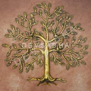 Antique Brass Wall Hanging Tree 20.5 Inch Elegant and Decorative Art Piece
