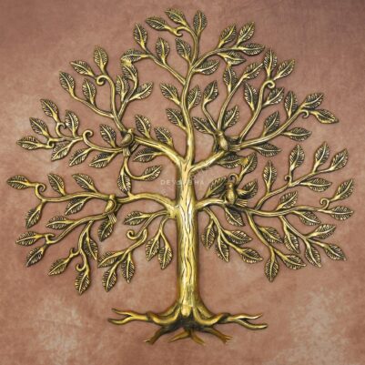 Antique Brass Wall Hanging Tree 20.5 Inch Elegant and Decorative Art Piece