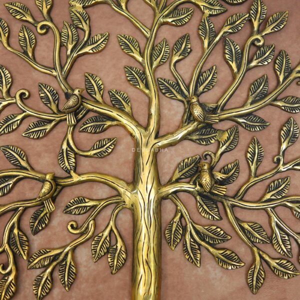 Antique Brass Wall Hanging Tree 20.5 Inch Elegant and Decorative Art Piece