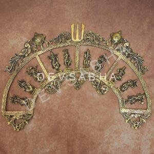 Brass Wall Hanging Dashavatar Idol With Shankha Chakra Namah 17.5 Inch Decorative Statue
