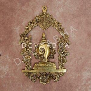Brass Wall Hanging Shankha Idol 12 Inch Traditional and Beautiful Decorative Statue