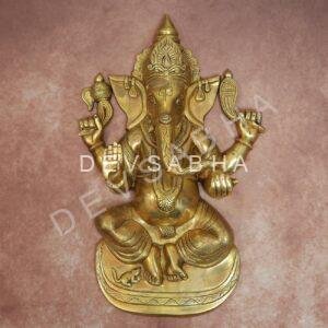 Brass Wall Hanging Ganesh Idol 24 Inch Auspicious and Decorative Statue