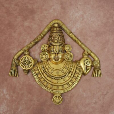Brass wall hanging Tirupati Balaji idol 9 inch pure brass Devsabha