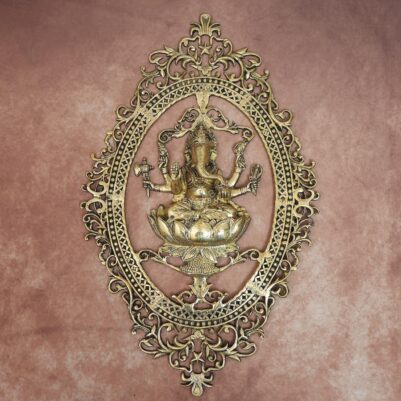 Antique Brass Wall Hanging Ganesh Idol 29.5 Inch Beautiful Decorative Statue