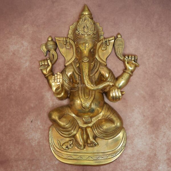 Brass Wall Hanging Ganesh Idol 24 Inch Auspicious and Decorative Statue