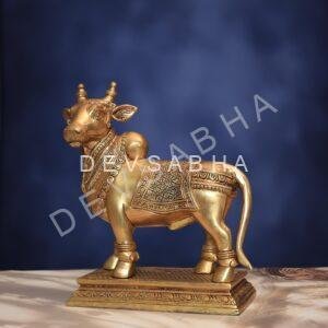 Brass Nandi Idol 12 Inch Divine and Beautiful Decorative Murti Statue