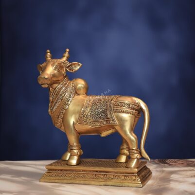 Brass Nandi Idol 12 Inch Divine and Beautiful Decorative Murti Statue