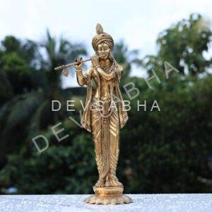 Brass Krishna Idol 29 Inch Graceful and Beautiful Decorative Murti Statue