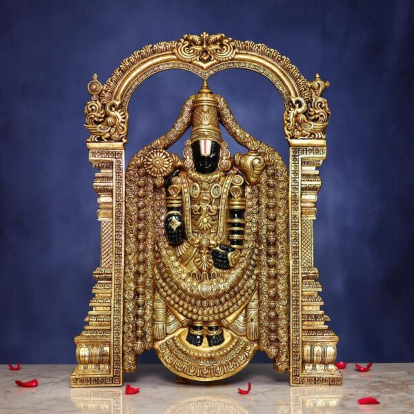 Brass black Tirupati Balaji wall hanging height 25.6 inches