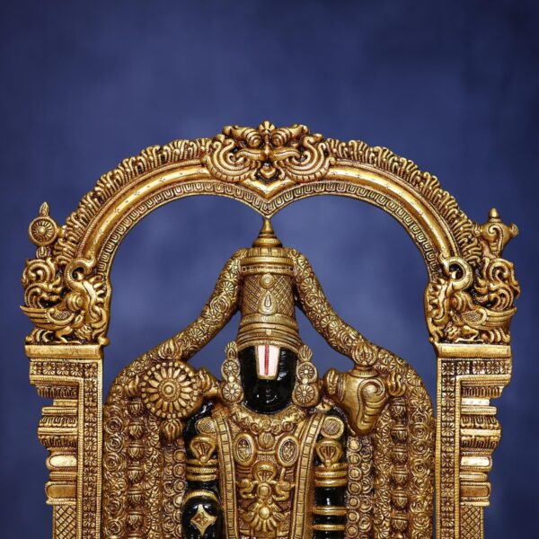 Black Brass Tirupati Balaji Wall Hanging – 25.6 Inch