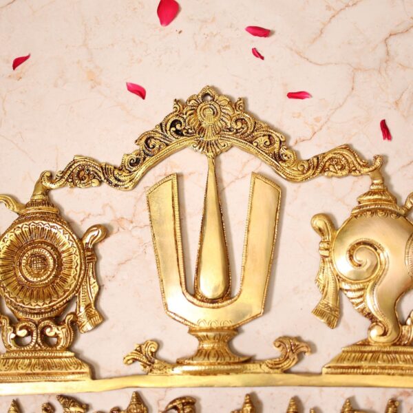 Brass Wall Hanging Dashavatar Idol with Shankha Chakra Namah 15 Inch