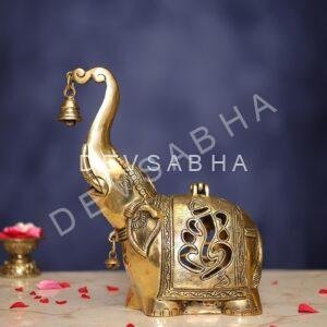 Brass Elephant Diya Holder 10.4 Inch height