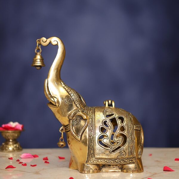 Brass Elephant Diya Holder 10.4 Inch height