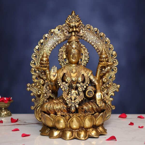 Brass Laxmi Idol Height 14.5 Inch